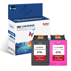 Cartouche d'<span class=keywords><strong>encre</strong></span> reconditionnée Befon 67XL, remplacement à haut rendement pour <span class=keywords><strong>imprimante</strong></span> <span class=keywords><strong>HP</strong></span> <span class=keywords><strong>DeskJet</strong></span> <span class=keywords><strong>2710</strong></span> 2720 2755 4100 Envy 6000 6055 6400 - Product Image 2