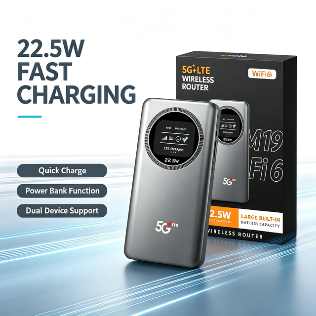 M19 4G LTE Hotspot | WiFi6 | 22.5W Fast Charge | 10000mAh | Portable WiFi