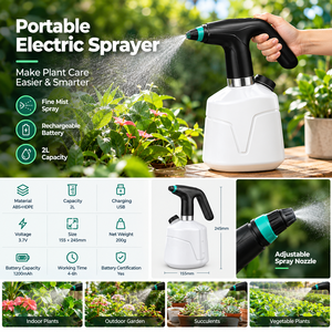 Pulvérisateur électrique portable 2L, rechargeable sur batterie, pour plantes d'intérieur et jardinage - Product Image 1