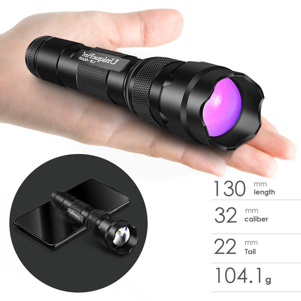Uniquefire Mini 365nm LED UV Torch - High Power & Rechargeable Uniquefire Mini 365nm LED UV Torch - High Power & Rechargeable