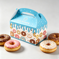 Boîtes d'emballage en papier pour cadeaux, bonbons, donuts et macarons avec poignée