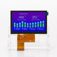 Layar LCD TFT IPS 4,3 Inci dengan Temperatur Lebar yang Dapat Disesuaikan, Resolusi 800x480, Sentuh Kapasitif Opsional, Kecerahan 600cd/m, Warna Putih