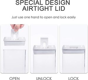 7PC kích cỡ khác nhau hoàn hảo khô thực phẩm lưu trữ tổ chức rõ ràng nắp nhựa khóa thực phẩm lưu trữ container hộp bin Jar - Product Image 2