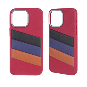 TPU Cuero-Textura Tri-Color Full-Cover Phone Case Funda - Product Image 4