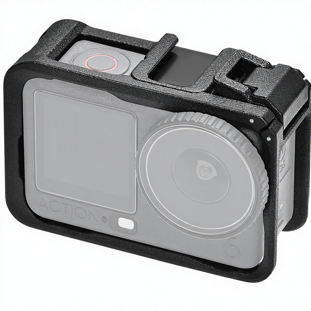 STARTRC for Action 6 Camera Cage Full Cover Protective Case with Cold Shoe & Side Quick Release Mount Port for Vertical Shooting