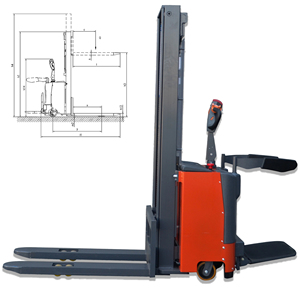Factory Direct 1.0 Ton Standing Electric Stacker with PU Tire 2600mm Height of Mast Warehouse <b>Material</b> <b>Handling</b> Equipment - Product Image 3