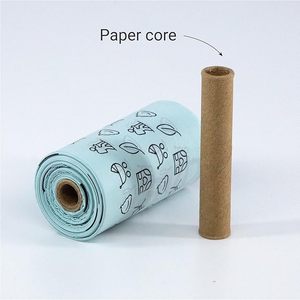 Sacs à déjections pour chats et chiens à base d'amidon de maïs avec poignée, sacs à déjections extra épais et anti-fuites pour chats et chiens, parfum lavande - Product Image 1