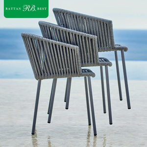 <span class=keywords><strong>Fauteuil</strong></span> de jardin moderne à large assise en <span class=keywords><strong>aluminium</strong></span> tressé avec coussin pour villa et patio - Product Image 4