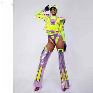 Costumi Fluorescenti Stile Gruppo Femminile per Performance sul Palco, Abiti Colorati <span class=keywords><strong>in</strong></span> Poliestere per Cantanti da Nightclub e Sfilate - Product Image 1