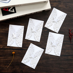 Tarjeta <span class=keywords><strong>de</strong></span> Invitación para <span class=keywords><strong>Boda</strong></span>, Despedida <span class=keywords><strong>de</strong></span> Soltera, con <span class=keywords><strong>Diseño</strong></span> <span class=keywords><strong>de</strong></span> Mariposa Hueca, Corte Láser Floral, Impresión Digital en Papel - Product Image 1