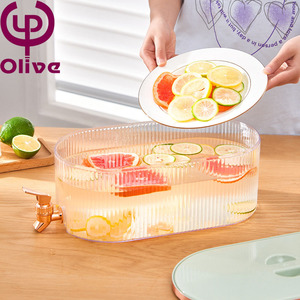 Bouilloire légère de luxe de grande capacité <span class=keywords><strong>avec</strong></span> couvercle de <span class=keywords><strong>robinet</strong></span> en verre transparent pour les fêtes pour le stockage de la canette de thé à fleurs au réfrigérateur - Product Image 3