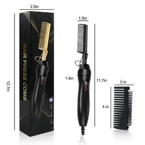 Brosse lissante professionnelle en céramique pour <span class=keywords><strong>barbe</strong></span> et cheveux avec technologie anionique, peigne électrique compatible camping-car - Product Image 6