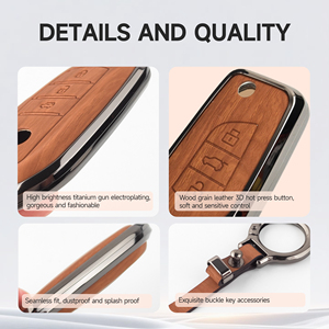 Magicocase – Étui de clé de voiture personnalisé en alliage de zinc et cuir avec porte-clés, coque de télécommande pour Toyota Sienna et Camry - Product Image 4