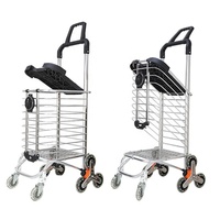 Chariot de supermarché pliable et imperméable multifonctionnel avec sac en toile détachable et roulettes pivotantes en plastique pour chariot d'épicerie