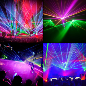 Luci per Feste di Natale, Laser DJ <span class=keywords><strong>Disco</strong></span> a 4 Fasci DMX con Controllo Vocale, Luci Ambientali Stroboscopiche, 90-240V, 2000-82000 Lumen - Product Image 3