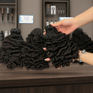 Extensions de cheveux naturels noirs vierges, bouclés à la vapeur, prêts à être expédiés, provenant d'une usine vietnamienne. - Product Image 3