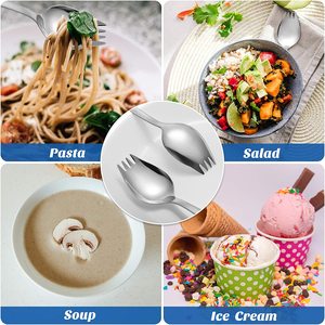 Fourchette à salade Spork multifonctionnelle Cuillère à nouilles Cuillères à dessert <span class=keywords><strong>Set</strong></span> de serveurs à salade en acier inoxydable - Product Image 6