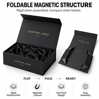 Boîte cadeau rigide magnétique pliable personnalisée avec logo en feuille d'or pour bijoux, montres, parfums, emballage de luxe haut de gamme