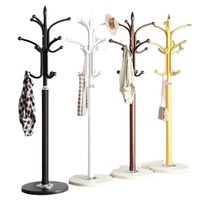 Porte-manteau moderne sur pied en métal avec base en marbre, arbre à manteaux autoportant pour entrée, couloir, bureau
