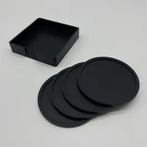Silicone Coaster Custom Logo Round Silicone Cup Coaster Flexible Drink Coasters Fit Any Size Of Cup Mat