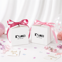 Boîtes cadeaux carrées en papier de 7 cm, petites commandes acceptées, possibilité d'impression de logo personnalisé, boîtes en carton blanches pour chocolats, pour mariage