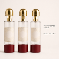 Flacon de parfum vide personnalisé de 35 ml, style stylo avec capuchon doré, flacon pulvérisateur en verre rechargeable, vente en gros, design arabe