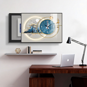 Hiện đại ánh sáng sang trọng điện cổng hộp tường nghệ thuật hiện đại Thiết kế đơn giản trang trí nội thất không có khung vải hỗ trợ điện đồng hồ sơn - Product Image 4