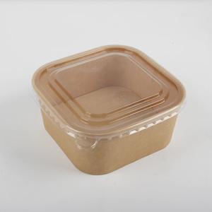 Conteneur alimentaire jetable personnalisable, renforcé, résistant à la chaleur, écologique, bol carré en papier pour la livraison de repas rapides - Product Image 1