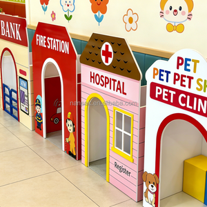Estación de Bomberos de Madera Desmontable Nanpak, Hospital Veterinario, Equipo de Juegos Interior/Exterior para 2-5 Niños, Casa de Juego de Roles, Cafetería - Product Image 2