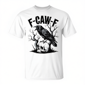 T-shirt F-Caw-F Black Crow con grafica teschio e albero, girocollo unisex, manica corta, abbigliamento promozionale per adulti - Product Image 2