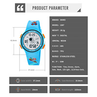 SKMEI 2267 Çocuk Spor Moda Saati, TPU Kayışlı, Dijital Quartz Mekanizmalı, Su Geçirmez 5BAR Kronograf LED Ekranlı