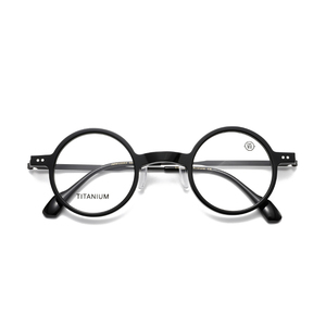 Gafas Redondas de Montura Completa con Patrón de Mármol, Marco de Titanio, Anti-UV, Ligeras, Unisex, para Adultos, Monturas para Corrección de la Visión - Product Image 6
