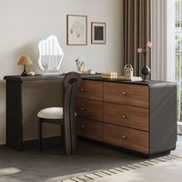 Table de maquillage et de coiffage multifonctionnelle en bois massif de style vintage avec rangement intégré pour chambre à coucher