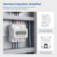 Meter Energi Tiga Fasa DIN Rail ETU01 4 Kawat 380V 100A Kelas 1.0 LCD kWh Meter untuk Pemantauan Daya Industri