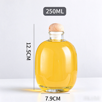 Vente en gros de bouteilles en verre transparentes pour boissons, vin, liqueurs, mini bouteilles en verre pour jus avec bouchon en bois, 100 ml, 250 ml, 500 ml