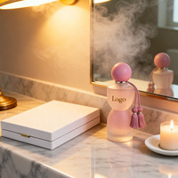 Vente en gros de flacons de parfum en verre plat de 30 ml avec bouchon à vis, contenants de voyage étanches