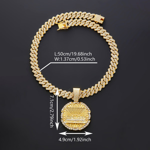 Nuevo Diseño Collar con Colgante <span class=keywords><strong>de</strong></span> la Última Cena con Cadena Cubana, Joyería Religiosa Hip Hop con Circonitas para Hombres y Mujeres - Product Image 4