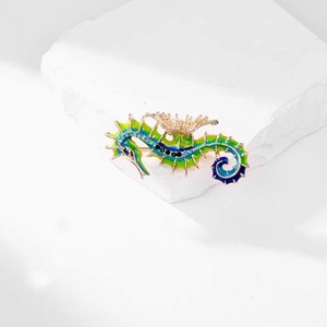 Unisex stile marino retrò spilla creativa corpetto accessorio di moda distintivo per feste Design unico ippocampo - Product Image 2