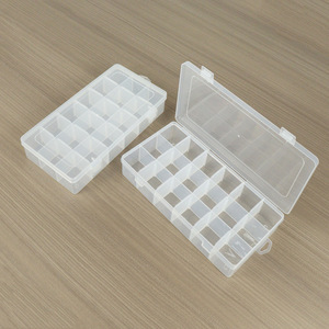 Transparent Plastic 18 Compartment Storage <b>Box</b> For Fishing <b>Tackle</b> Parts Beads Rubber Bands Desktop Organizer - Product Image 1