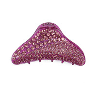 Pince à cheveux en acrylique avec strass, pince requin de luxe triangulaire entièrement en cristal pour femme, accessoire de coiffure brillant pour chignon