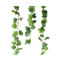 Plantes artificielles de bureau en plastique, feuilles de Monstera, lierre, verdure, feuilles tropicales, écologiques, décoration de jardin, fête en plein air