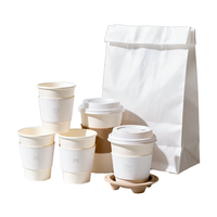 Gobelets en papier kraft à double paroi biodégradables de haute qualité, personnalisables, avec couvercles, pour boissons énergisantes, café, design pratique