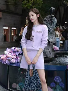 Chaqueta de Punto Estándar para Mujer, Cuello Redondo, Casual, de Lana Corta, con Adornos de Perlas de Imitación, de un Solo Botón, para Primavera - Product Image 4