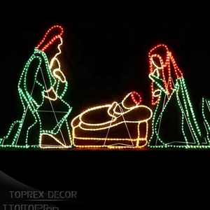 Nuovo Design decorazione natalizia da esterno Led presepe e presepi motivo natale corda luce 225cm - Product Image 5