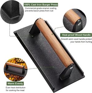 Presse à hamburgers en acier inoxydable de qualité alimentaire, antiadhésive, écologique, compatible cuisinière, facile à nettoyer, pour la cuisine domestique – Vente chaude - Product Image 3