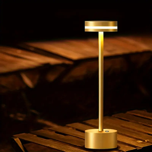 便携式无绳发光二极管台灯3色触摸控制可充电铝柔性金属简约设计，用于明亮的房间装饰 - Product Image 1