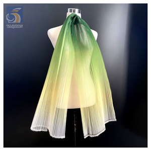 Gradient Stiff Hard Mesh Stoff Polyester Akkordeon Plissee Tüll Stoff Brautkleid Hintergrund Dec Designer Stoff - Product Image 5