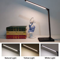 Lampe de bureau pliable moderne européenne en aluminium, électrique à courant continu, avec commande tactile, chargement sans fil, simple, pour la lecture et l'étude, protection oculaire