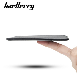 Baellerry Men's Short <b>Wallet</b> Black PU Leather Slim Design With Zipper Card <b>Holder</b> Everyday Use - Product Image 4