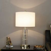 Lámpara de Escritorio de Cristal Moderna de Alta Calidad de Zhongshan para Decoración del Hogar, Lámpara de Mesa LED de Vidrio Única y Lujosa para Dormitorio, Mesita de Noche o Estudio